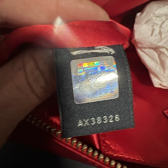 Fendi Red Satin Clutch with Bow Accent NWOT AUTHENTIC!!  Super cute - Picture 3 of 7